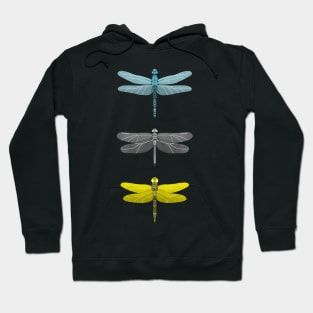 Dragonflies Pattern - Yellow and Gray Palette Hoodie